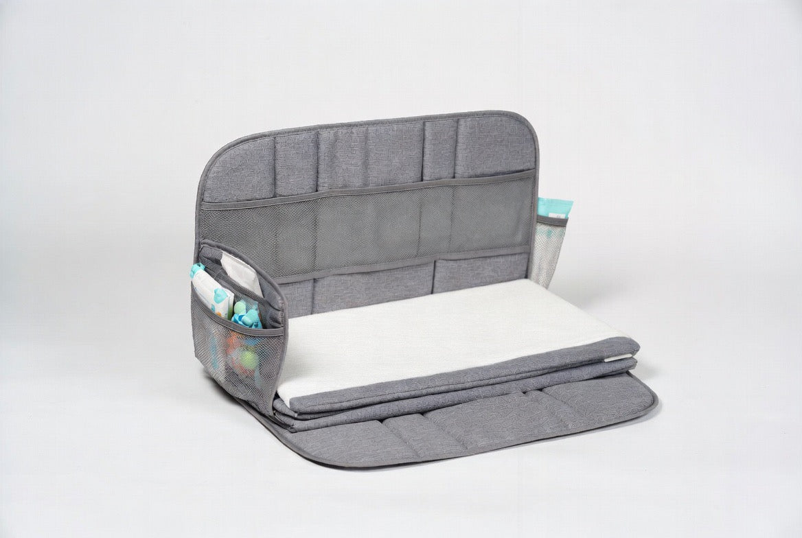 Portable Changing Pad Diaper Pad for Newborn Girl & Boy - Waterproof Foldable Changing Pad - Baby Changing Pad with Smart Wipes Pocket Baby Gift by Professor Frog (Grey)